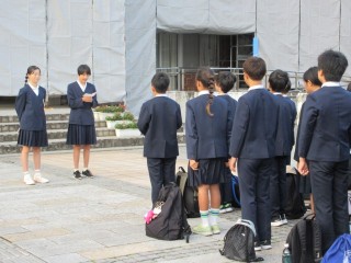 出発式  児童会長あいさつ